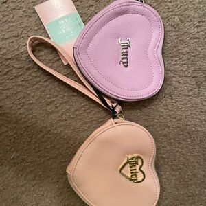 Juicy Couture Pink and Cream Heart Wristlet Duo